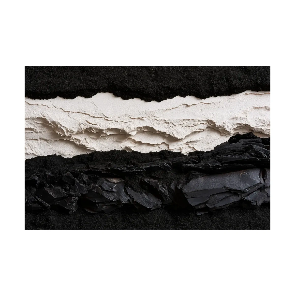 Layered Stone Strata Design - Abstract Mixed Media Wall Art