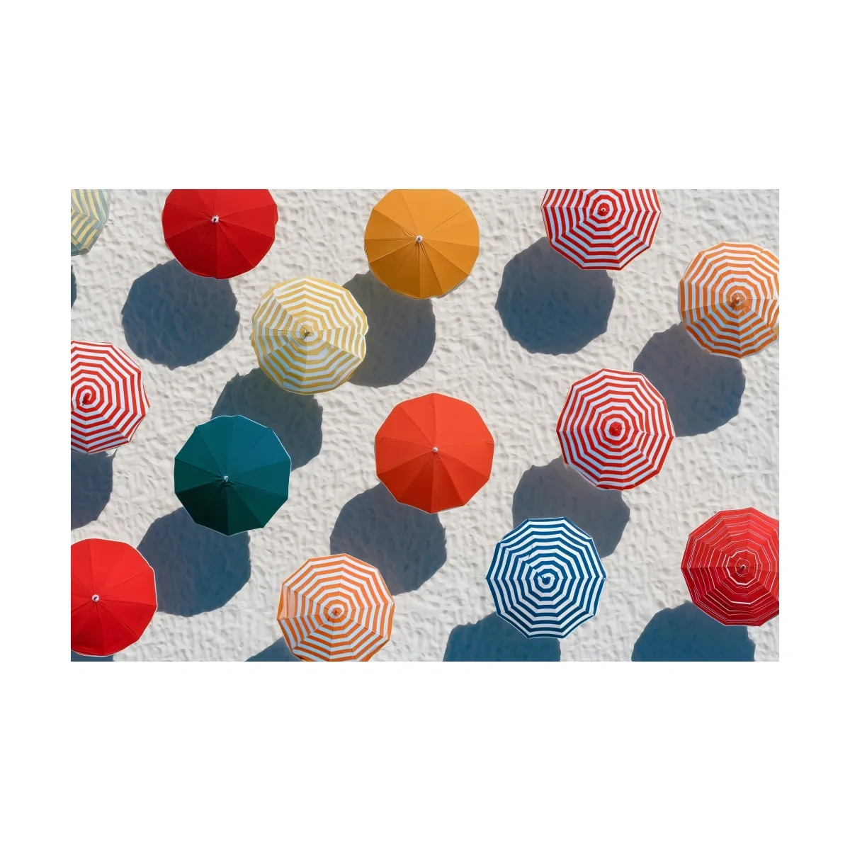 Aerial Beach Umbrella Pattern - Geometric Abstract Painting Wall Art