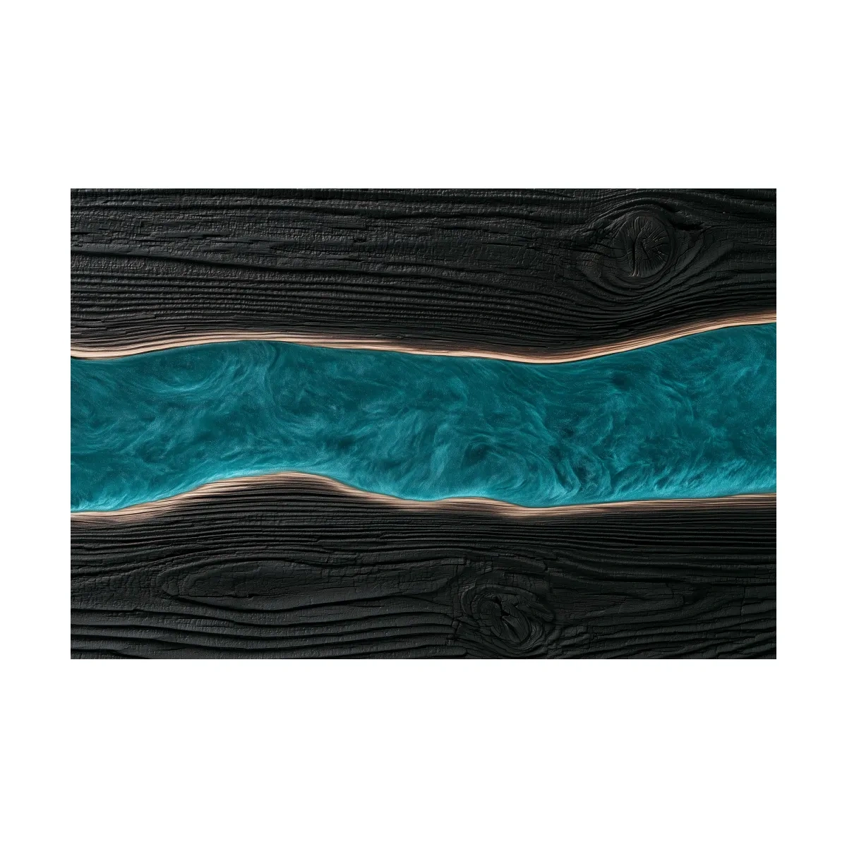 Driftwood River Abstract Design - Natural Mixed Media Wall Art