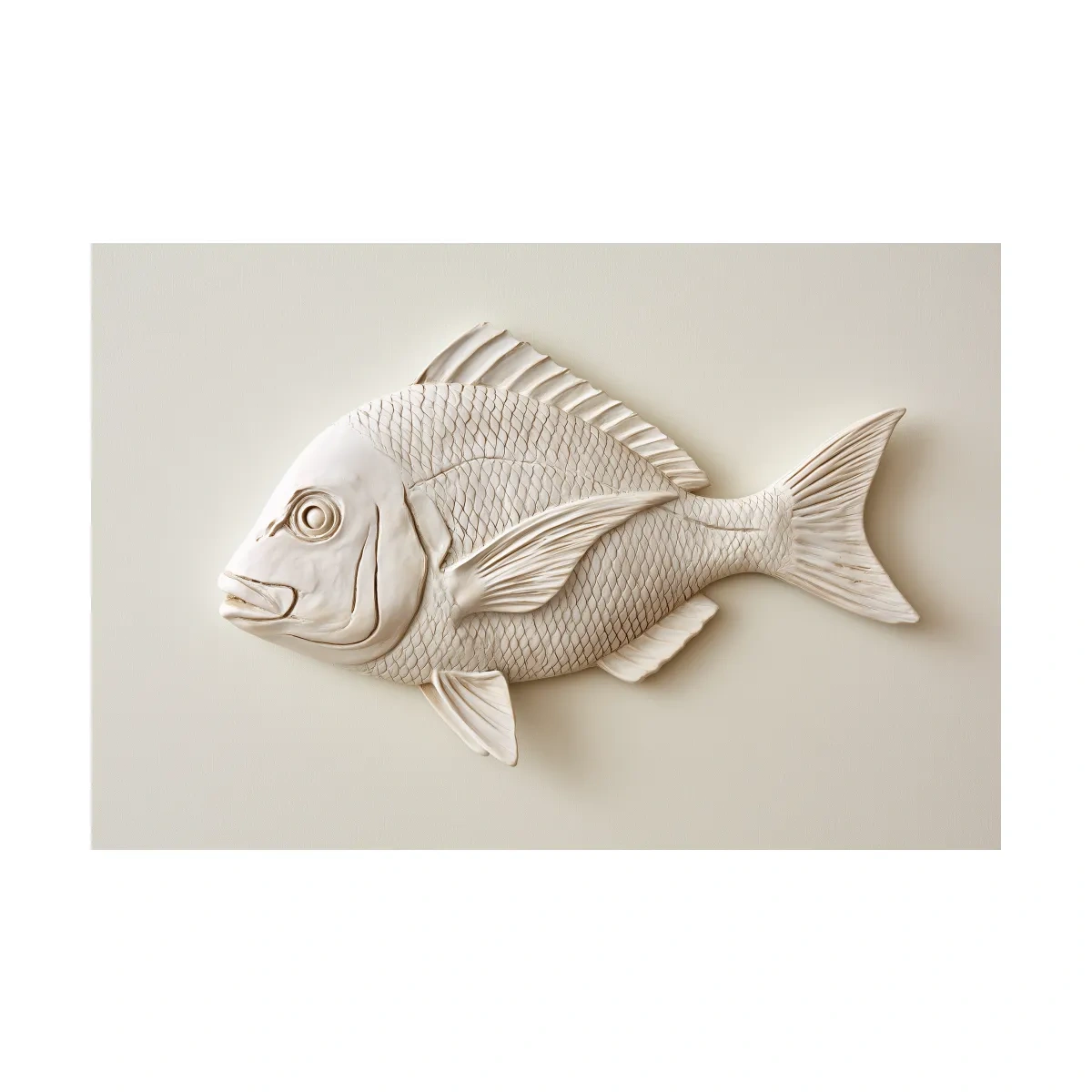 Minimalist Hamptons Fish Relief - Photographic Marine Life Wall Art