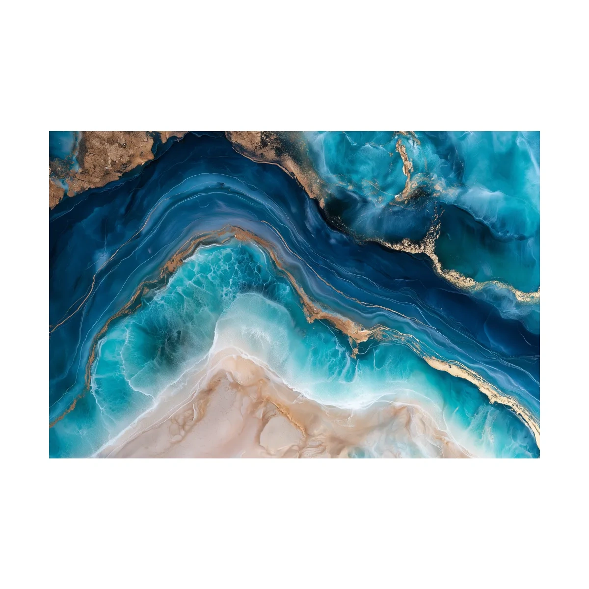 Ocean Geode Resin Abstract - Natural Mineral Wall Art