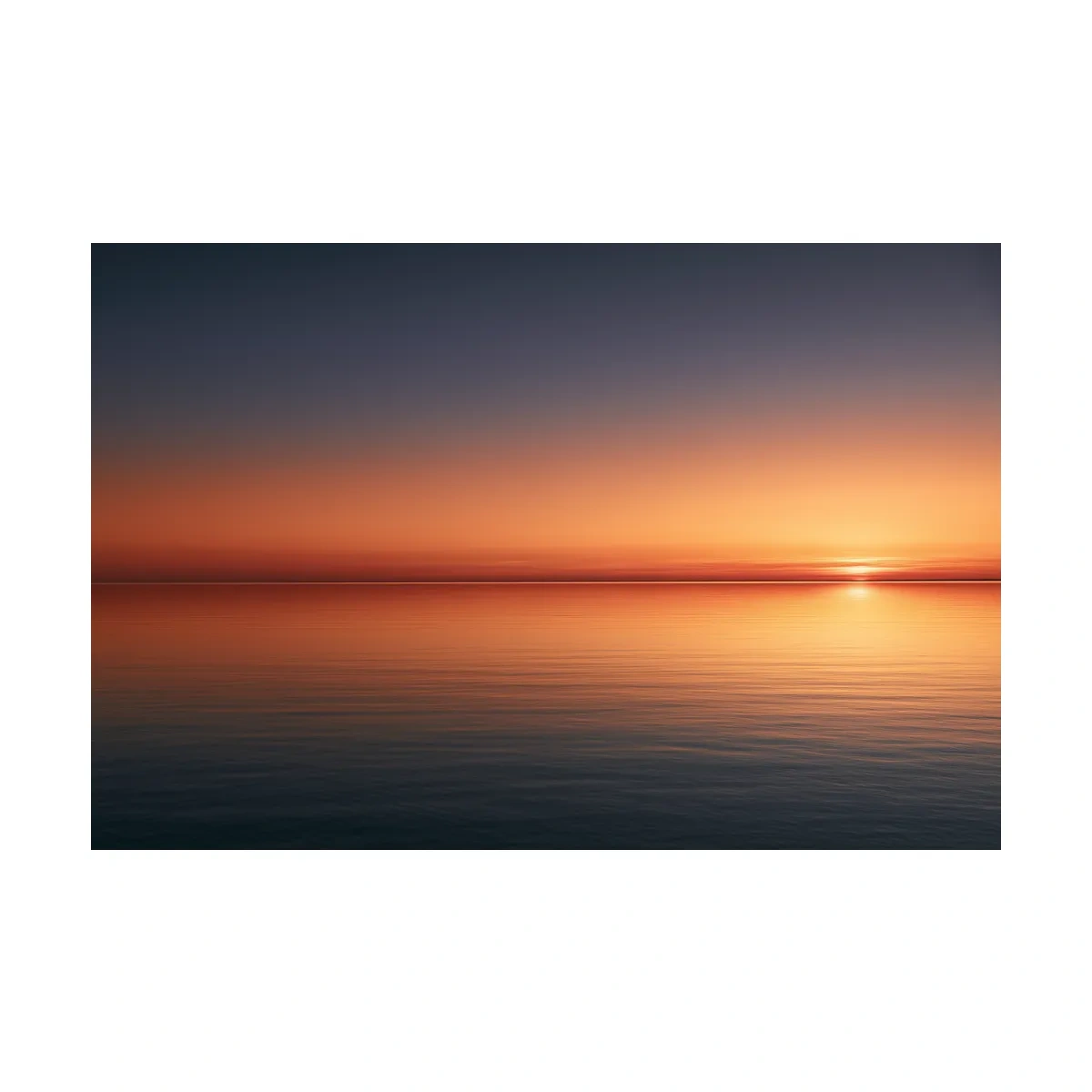 Minimalist Golden Sunset Horizon - Photographic Ocean Wall Art