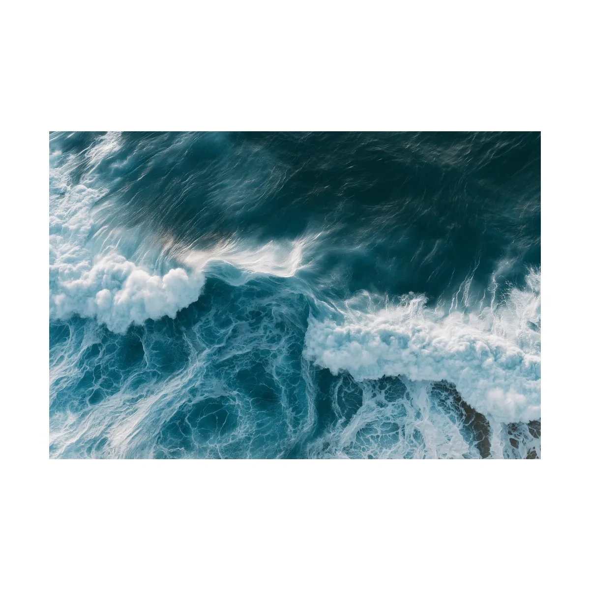 Aerial Crashing Waves - Abstract Photographic Ocean Wall Art