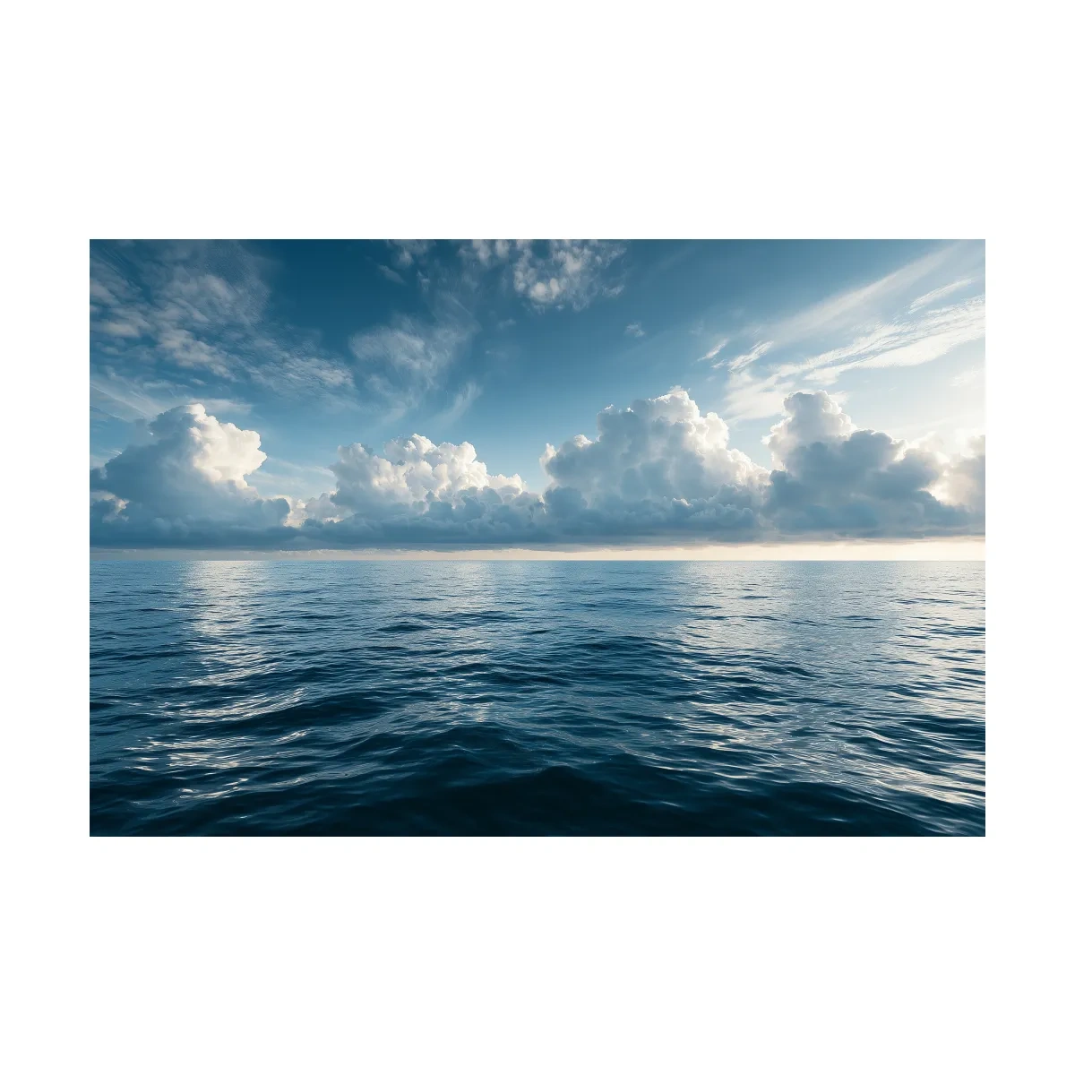 Serene Ocean Horizon Photography - Dramatic Seascape Wall Art