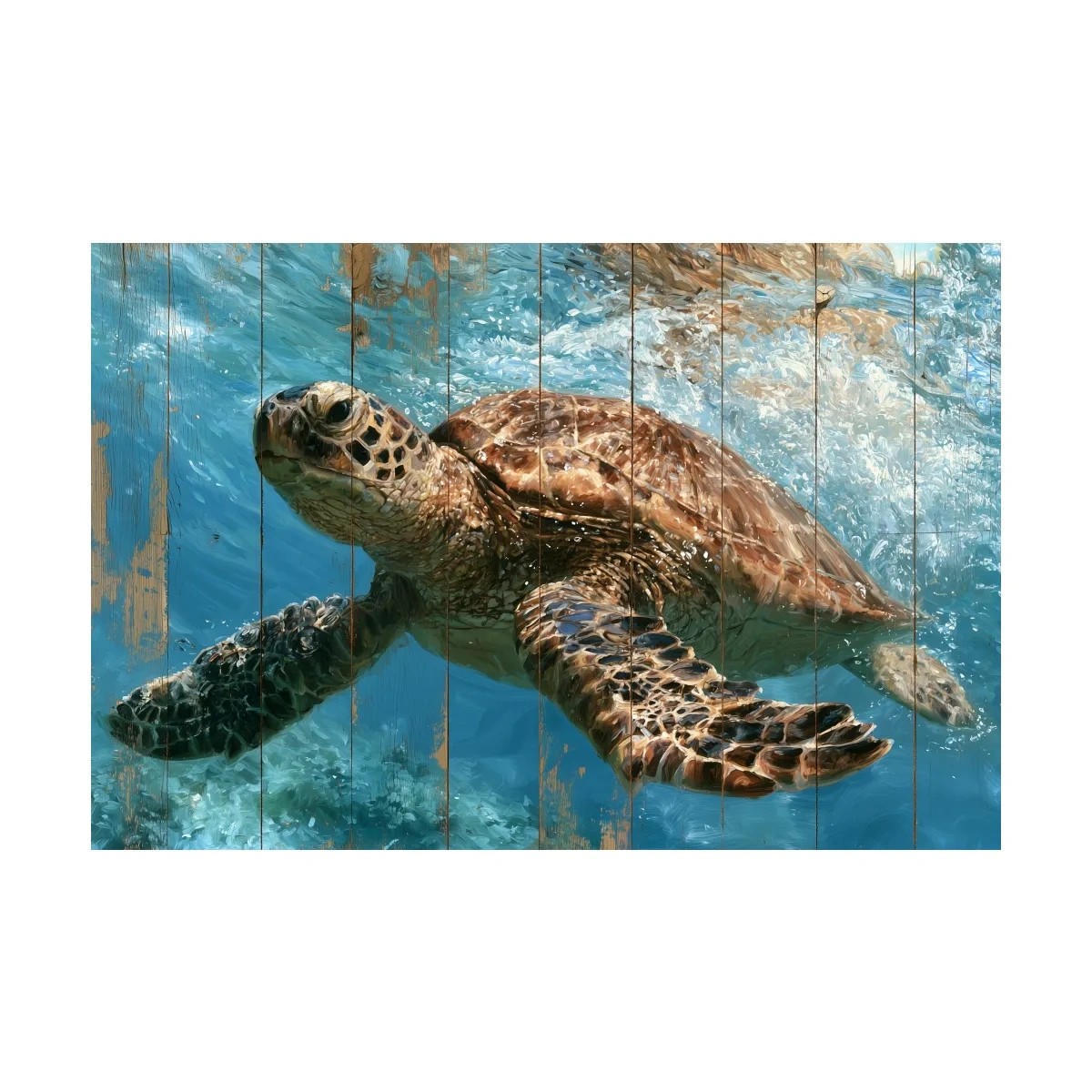Underwater Sea Turtle Painting - Marine Life Wall Art
