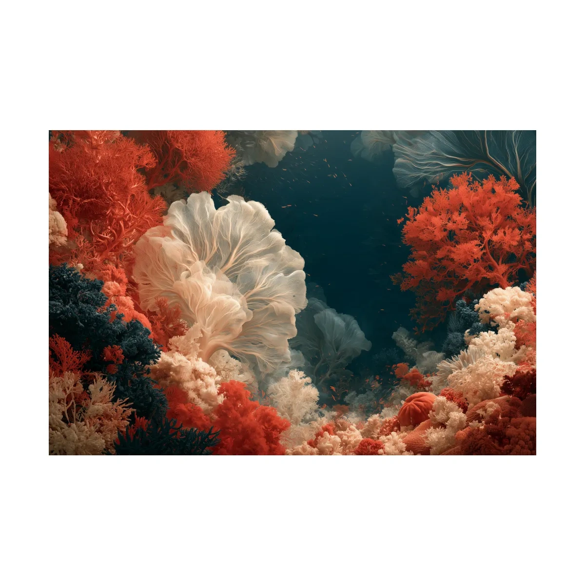 Elegant Coral Reef Illustration - Marine Life Wall Art