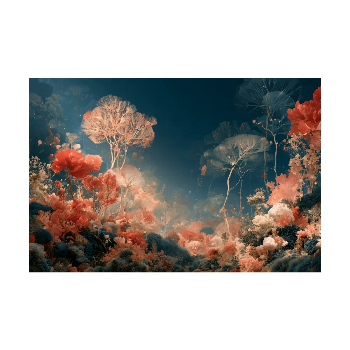Fantasy Coral Garden Artwork - Elegant Underwater Wall Art