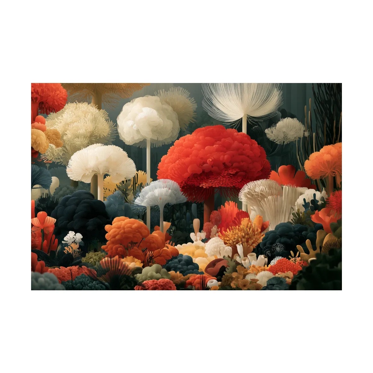 Surreal Coral Reef Garden - Underwater Vector Illustration Art