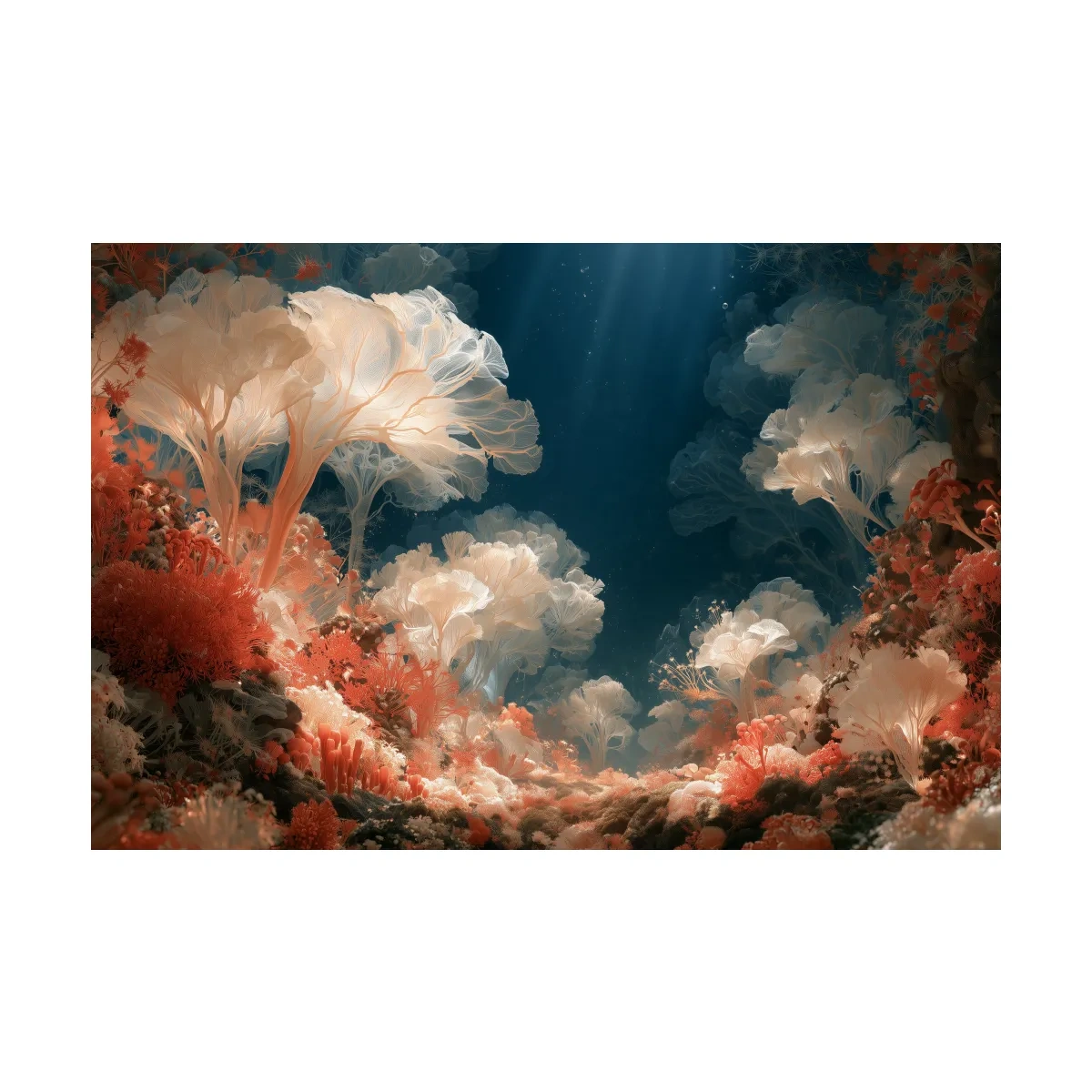 Surreal Coral Reef Garden Artwork - Elegant Underwater Wall Art