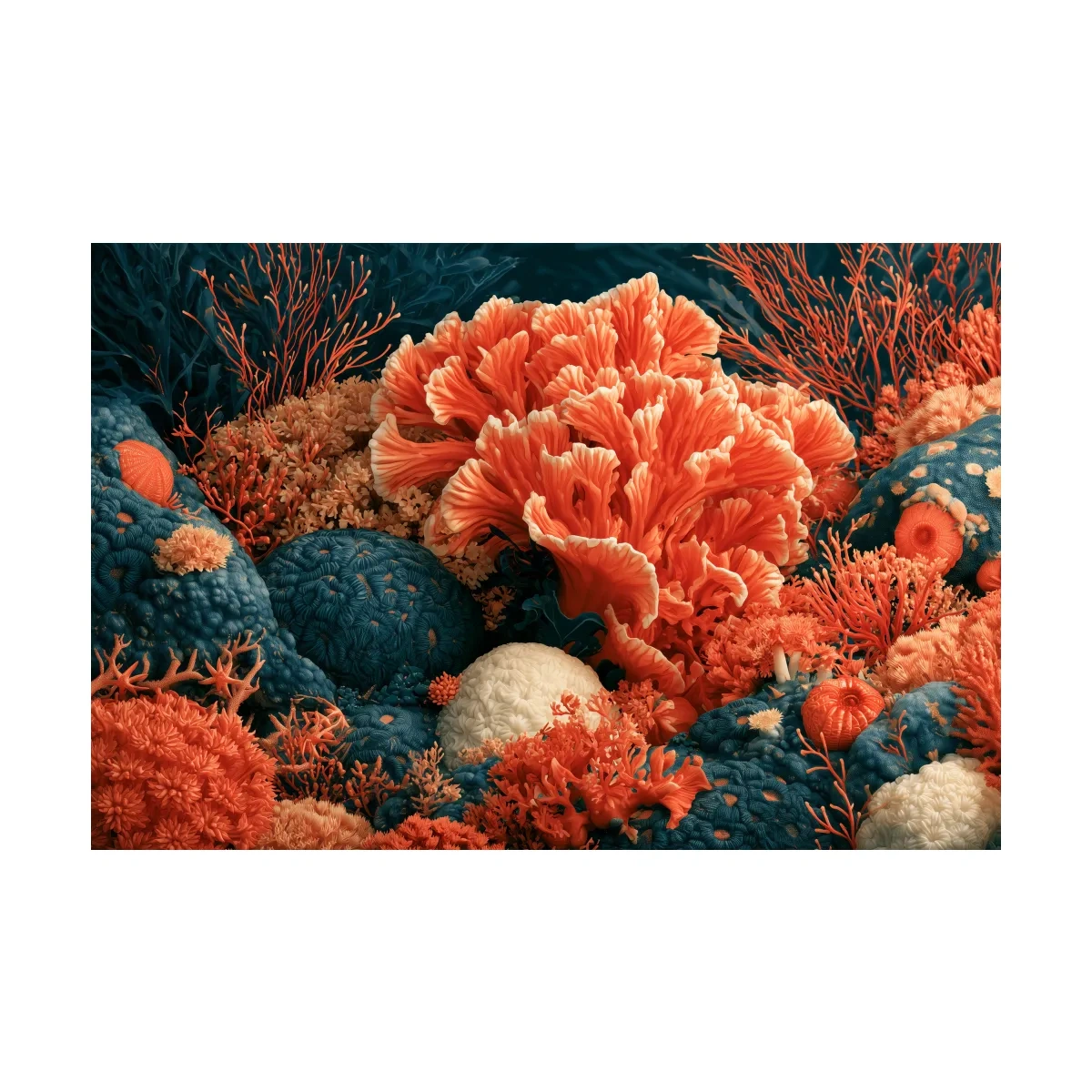 Coral Reef Illustration Artwork - Marine Life Wall Art