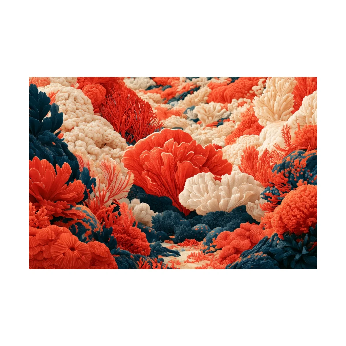 Vibrant Coral Reef Artwork - Chic Marine Life Wall Art