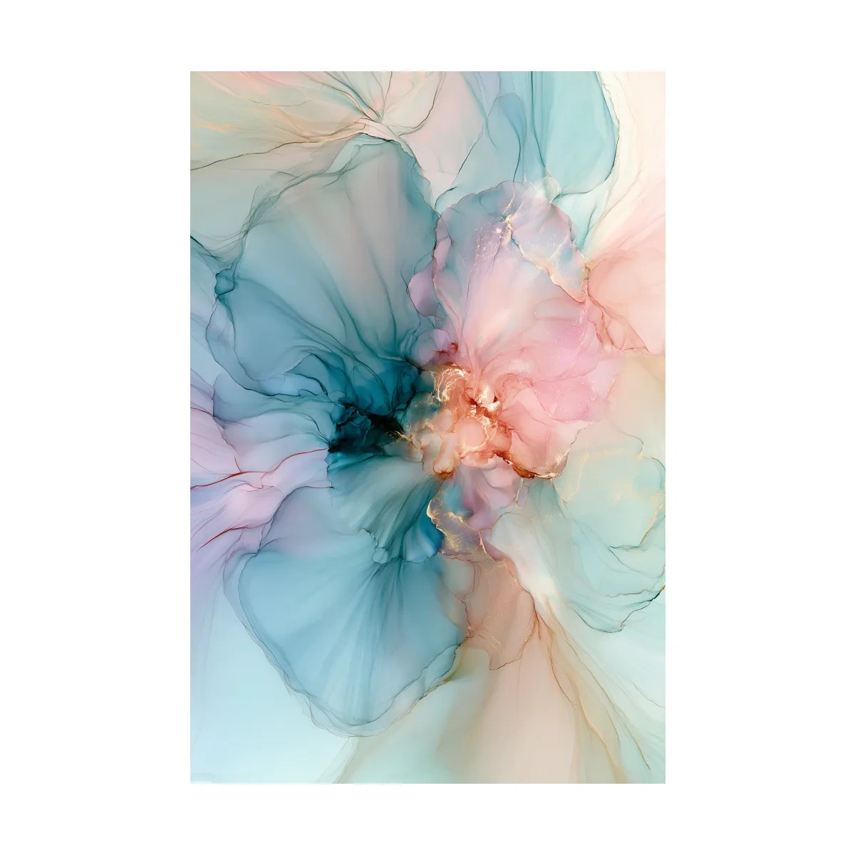 Abstract Alcohol Ink Coral Formation - Coastal Wall Art