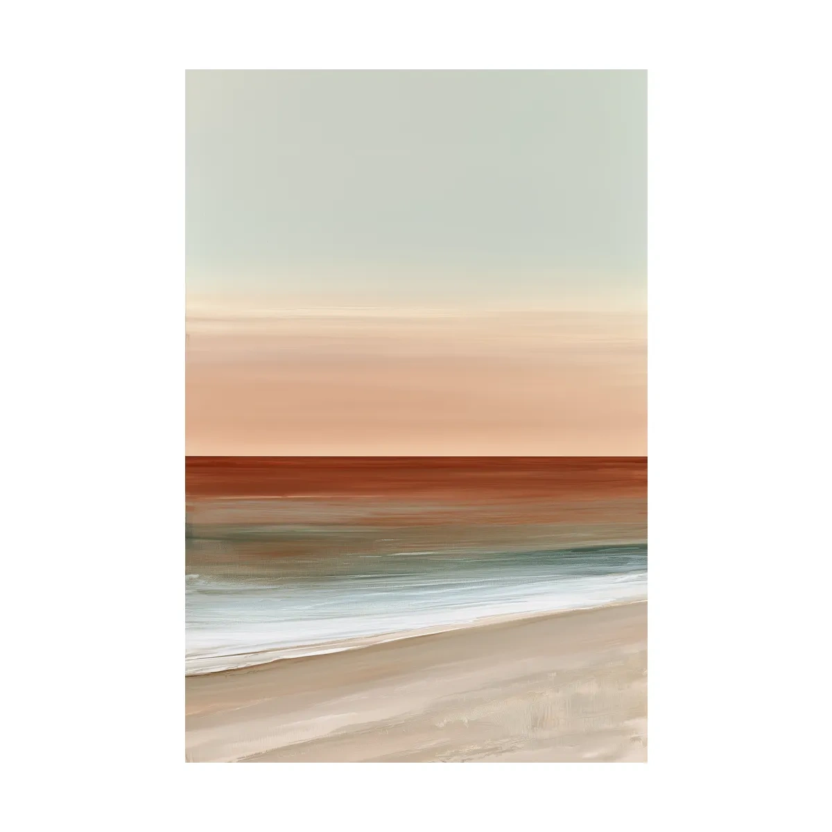 Minimalist Boho Ocean Horizon - Abstract Watercolour Wall Art