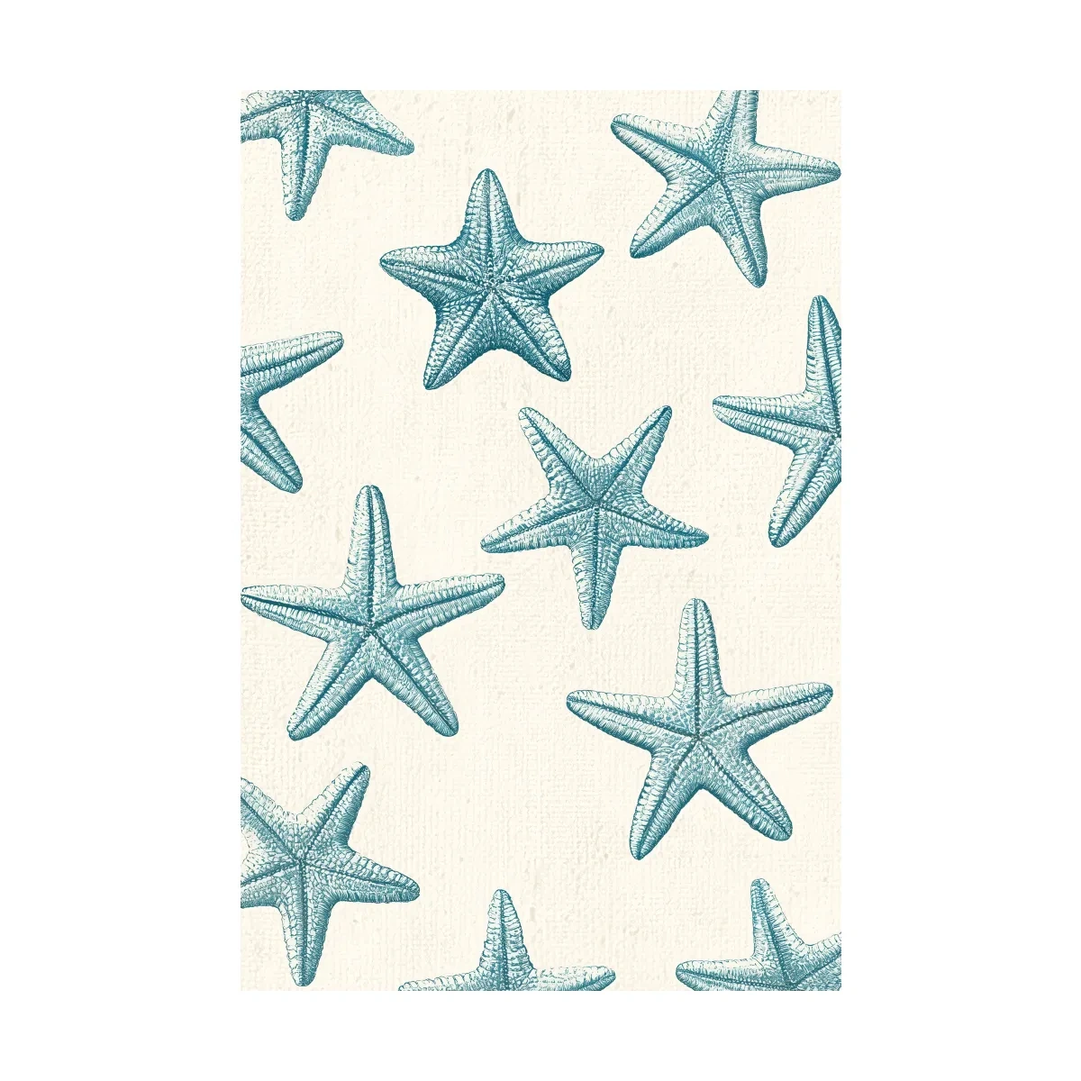 Hamptons Starfish Pattern - Minimalist Marine Life Illustration Wall Art