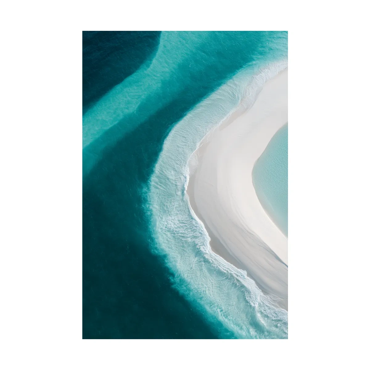 Aerial Tropical Sandbar - Abstract Photographic Ocean Wall Art