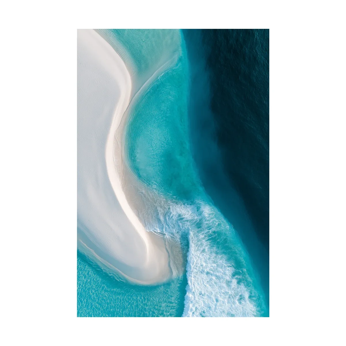 Tropical Aerial Sandbar Waves - Abstract Photographic Ocean Wall Art