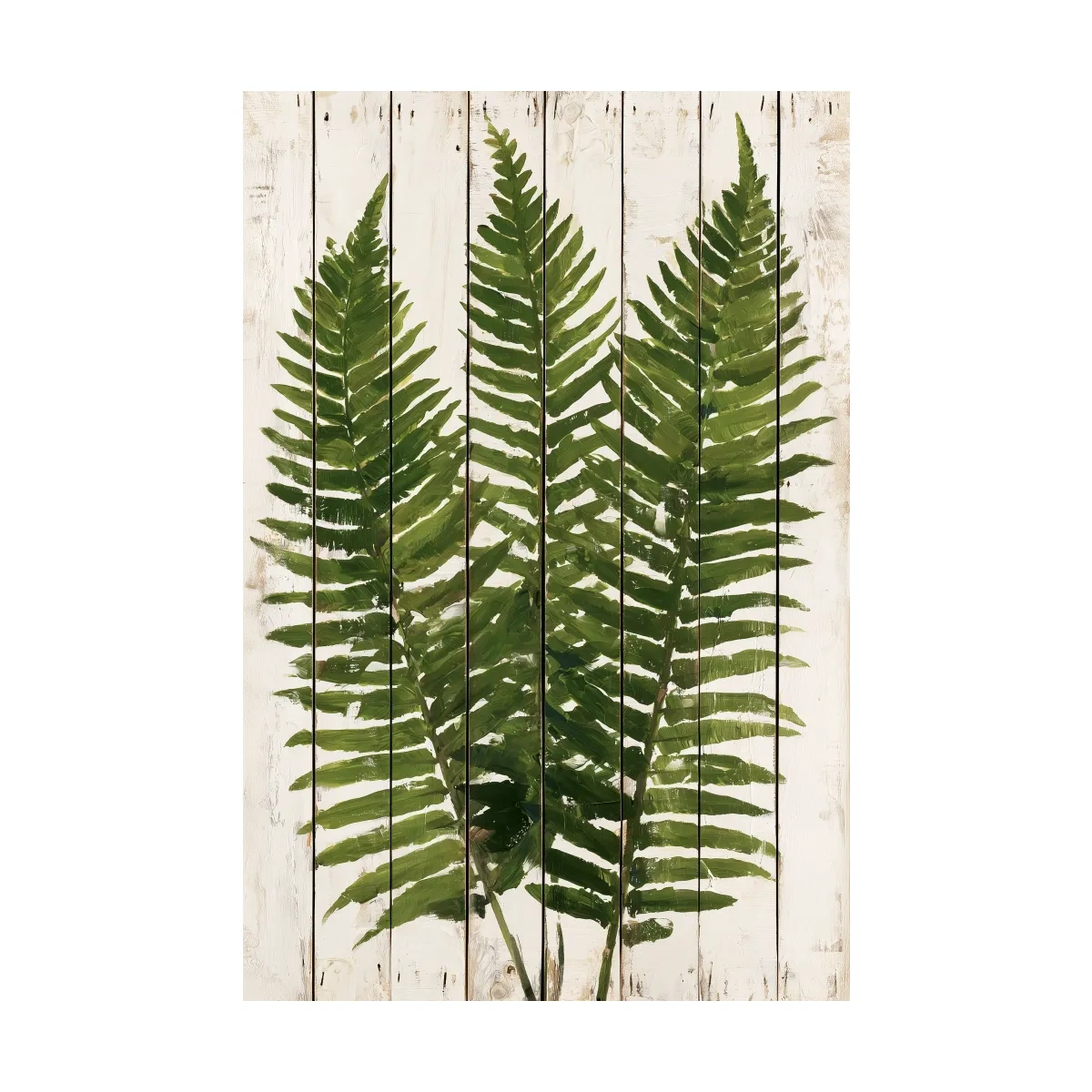 Tropical Fern Botanical Painting - Rustic Coastal Wall Art