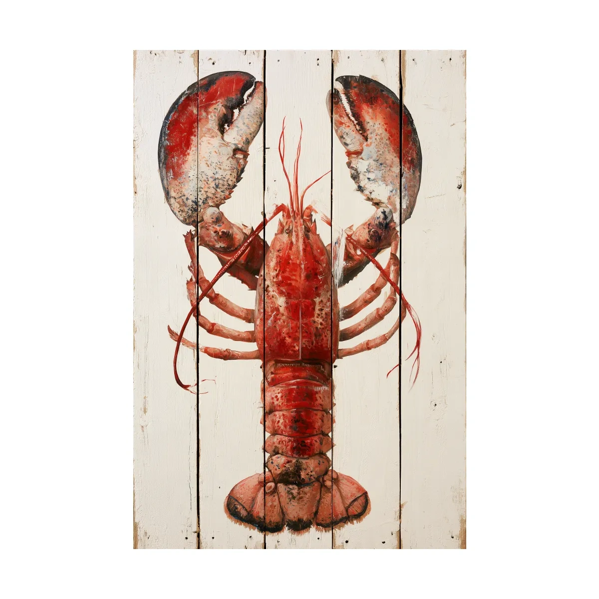 Rustic Lobster Painting - Coastal Wall Art