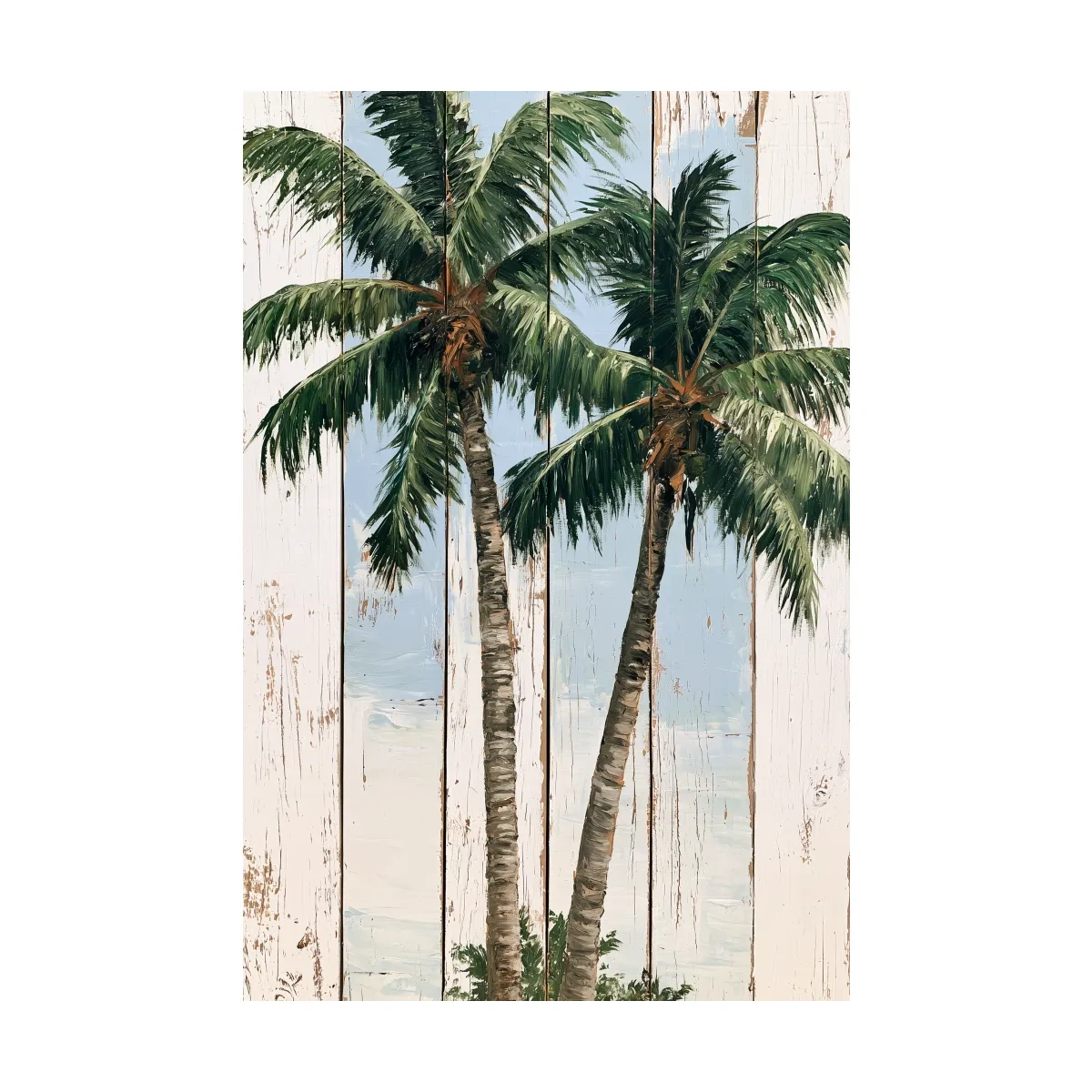 Tropical Palm Trees Painting - Rustic Style Wall Art