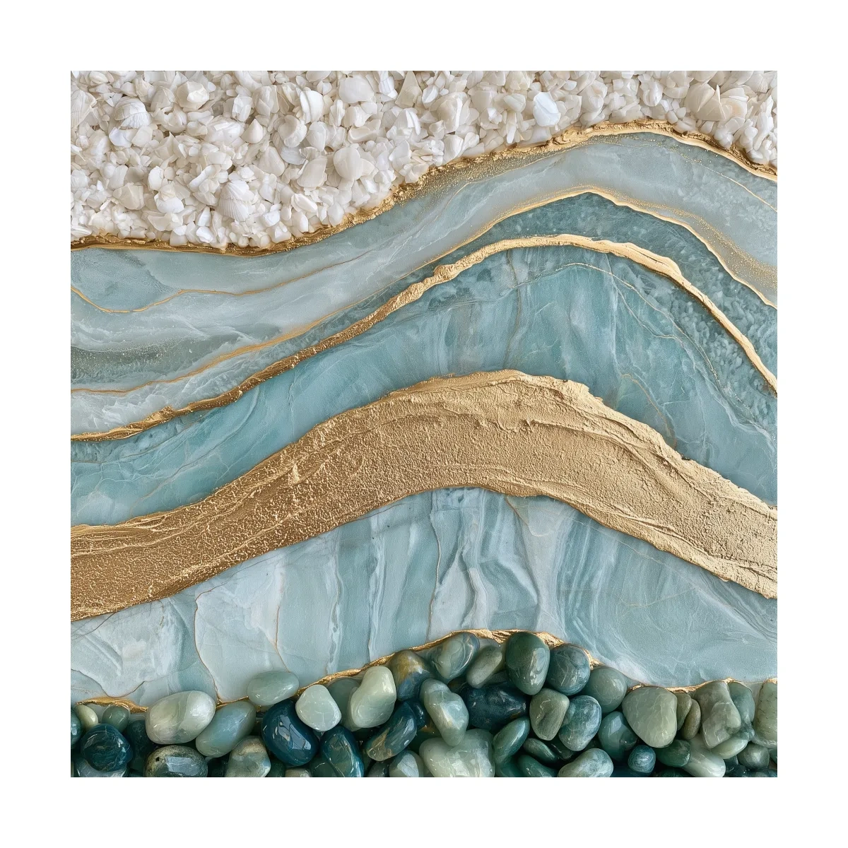 Sea Glass Pebble And Stone Strata - Abstract Natural Elements Wall Art