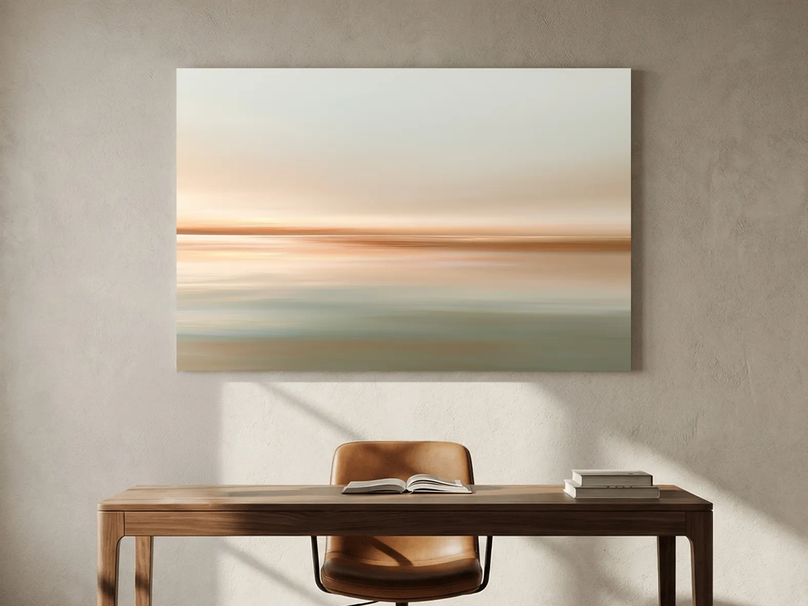 Minimalist Ocean Horizon Watercolour - Boho Abstract Wall Art