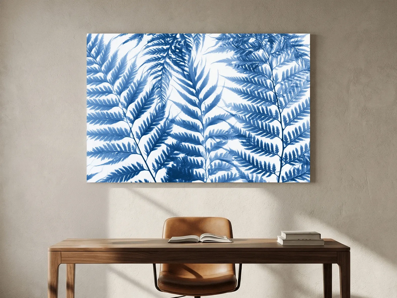 Cyanotype Seaweed Botanical Illustration - Minimalist Hamptons Wall Art