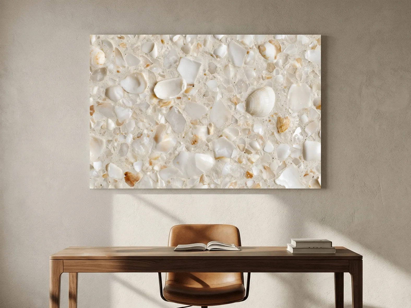 Seashell Terrazzo Pattern - Minimalist Coastal Wall Art