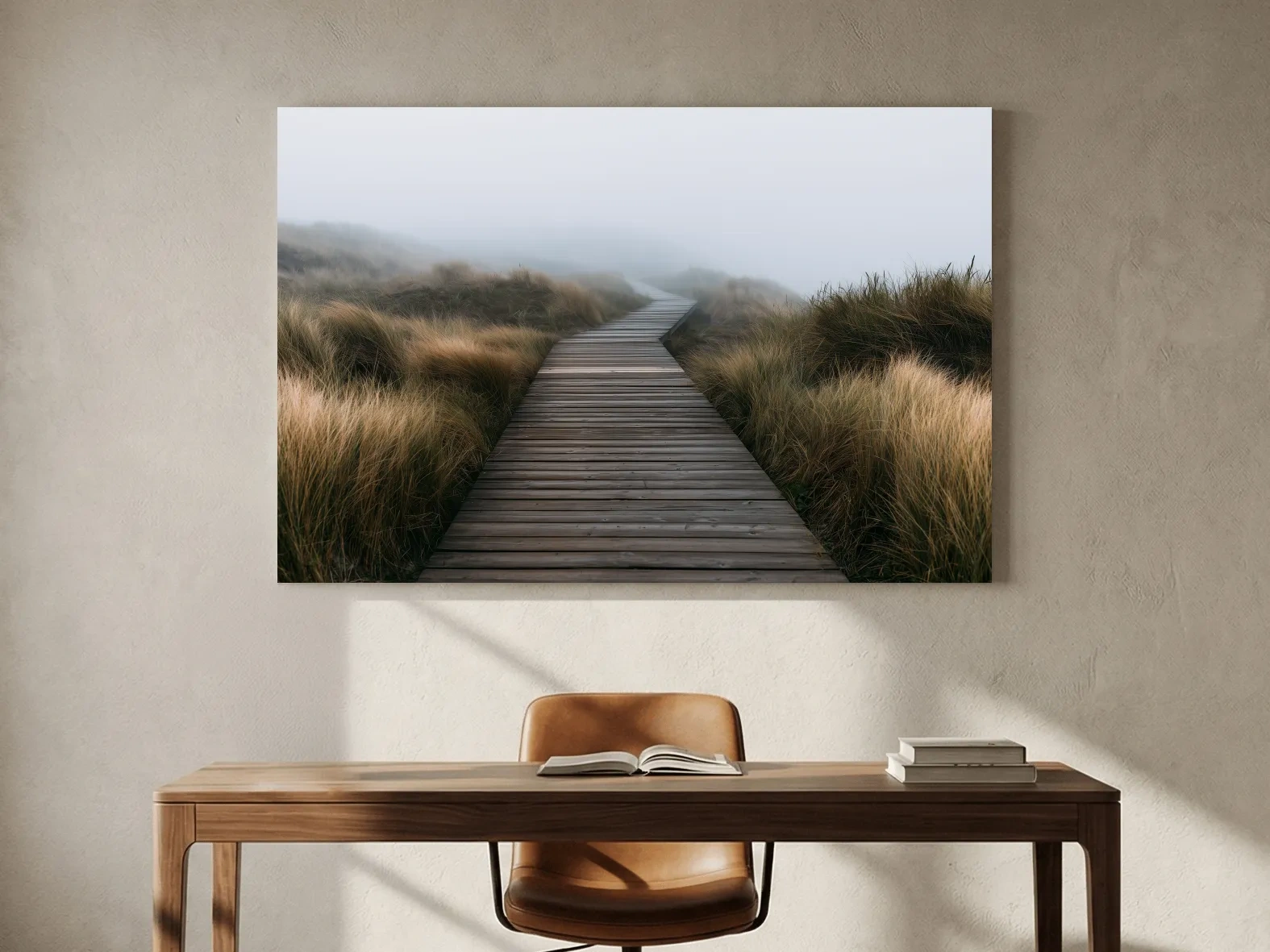 Misty Dune Boardwalk - Boho Photographic Beach Wall Art