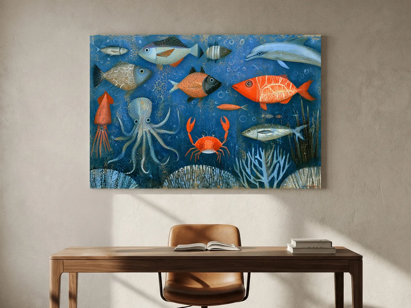 Whimsical Underwater  Painting - Quirky Marine Life Art
