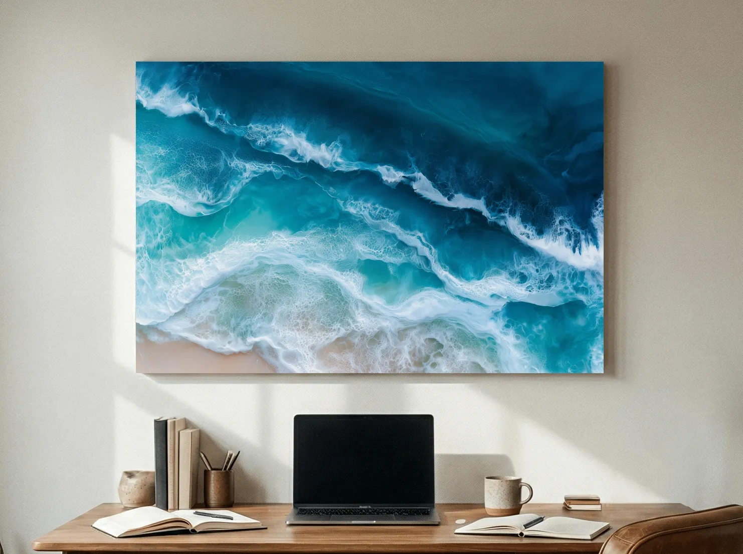 Aerial Crashing Ocean Waves - Abstract Seascape Wall Art