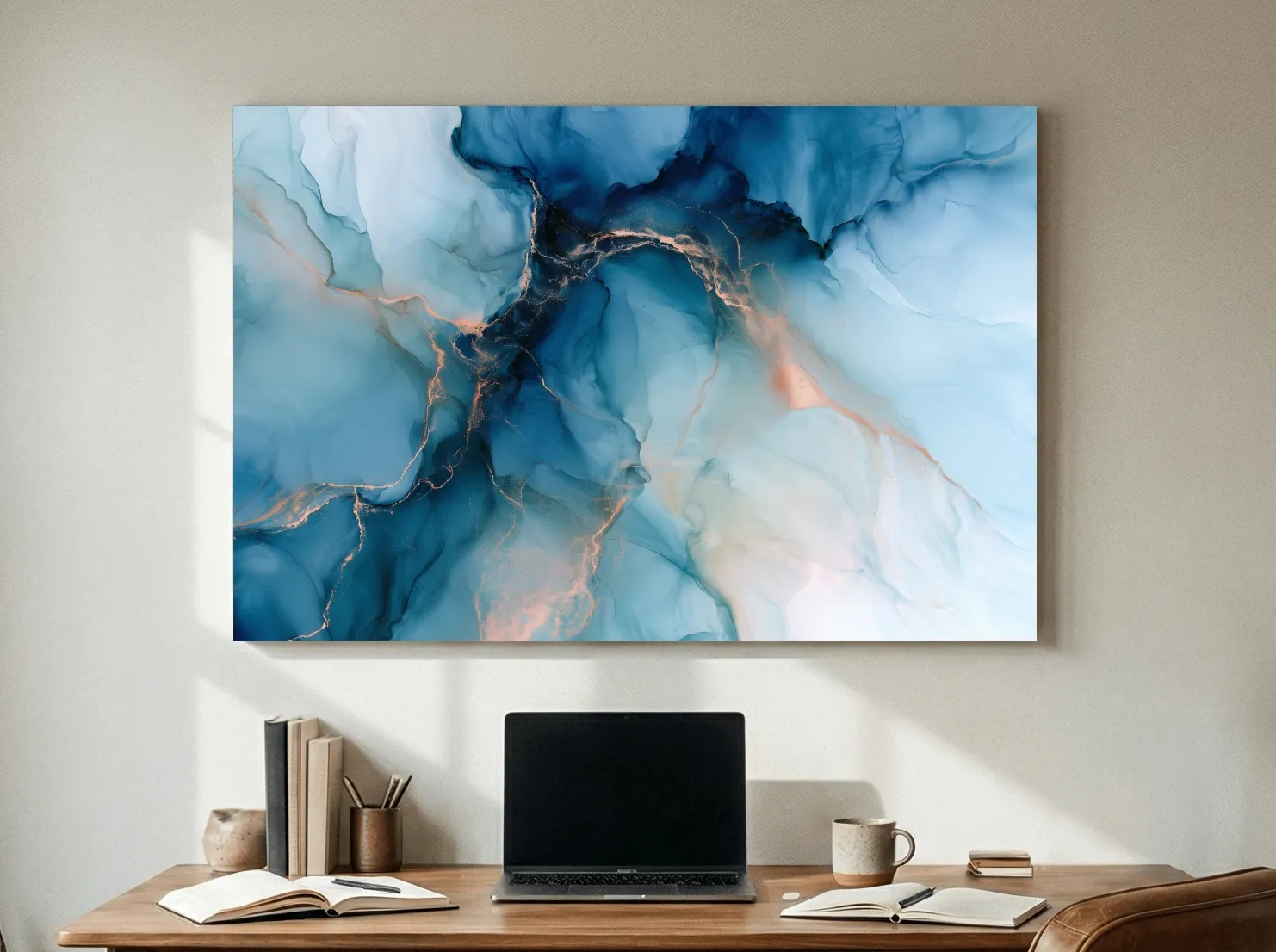 Abstract Agate Vein Design - Organic Mixed Media Wall Art