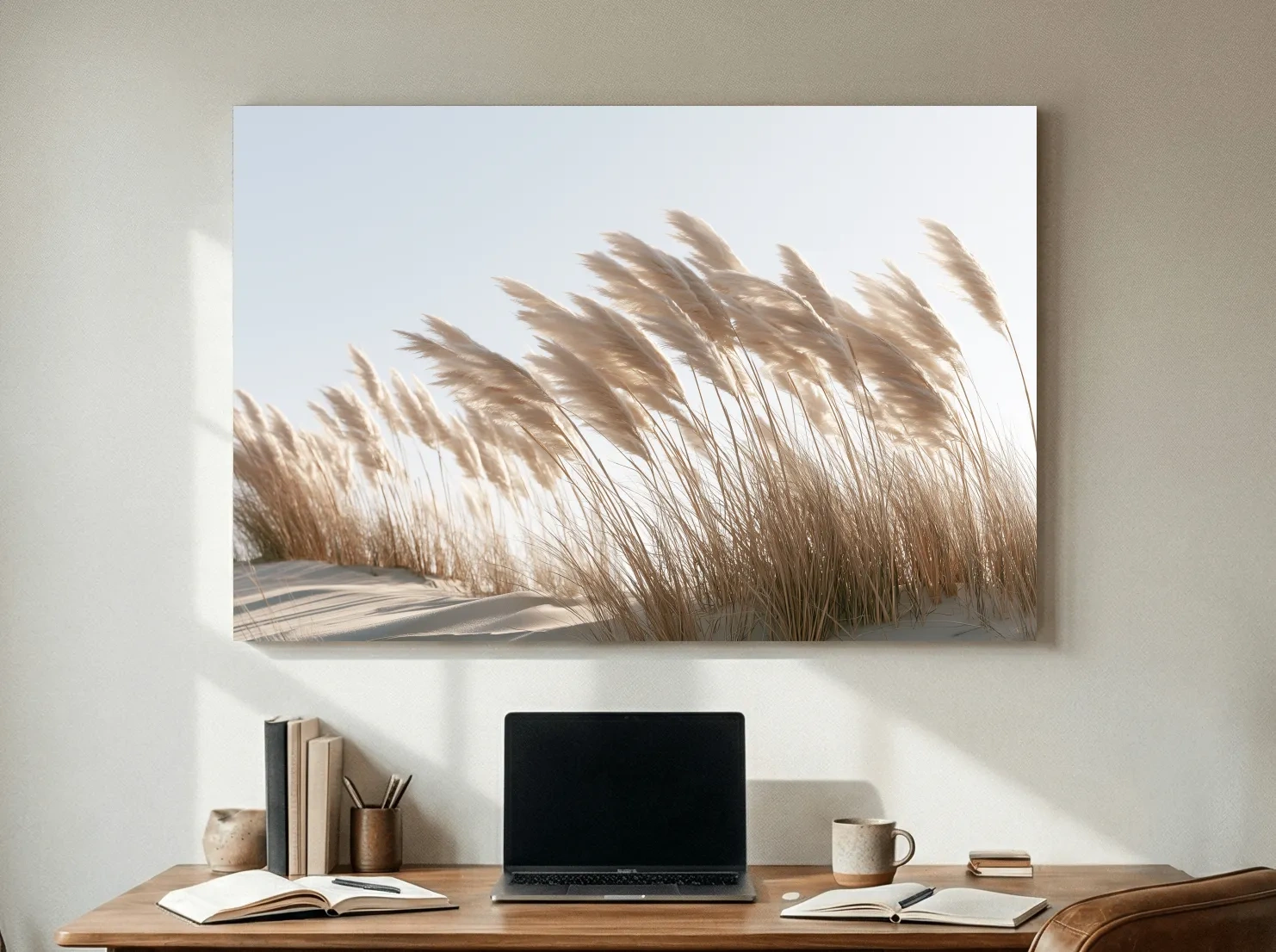 Boho Pampas Grass Dunes - High Key Photographic Wall Art