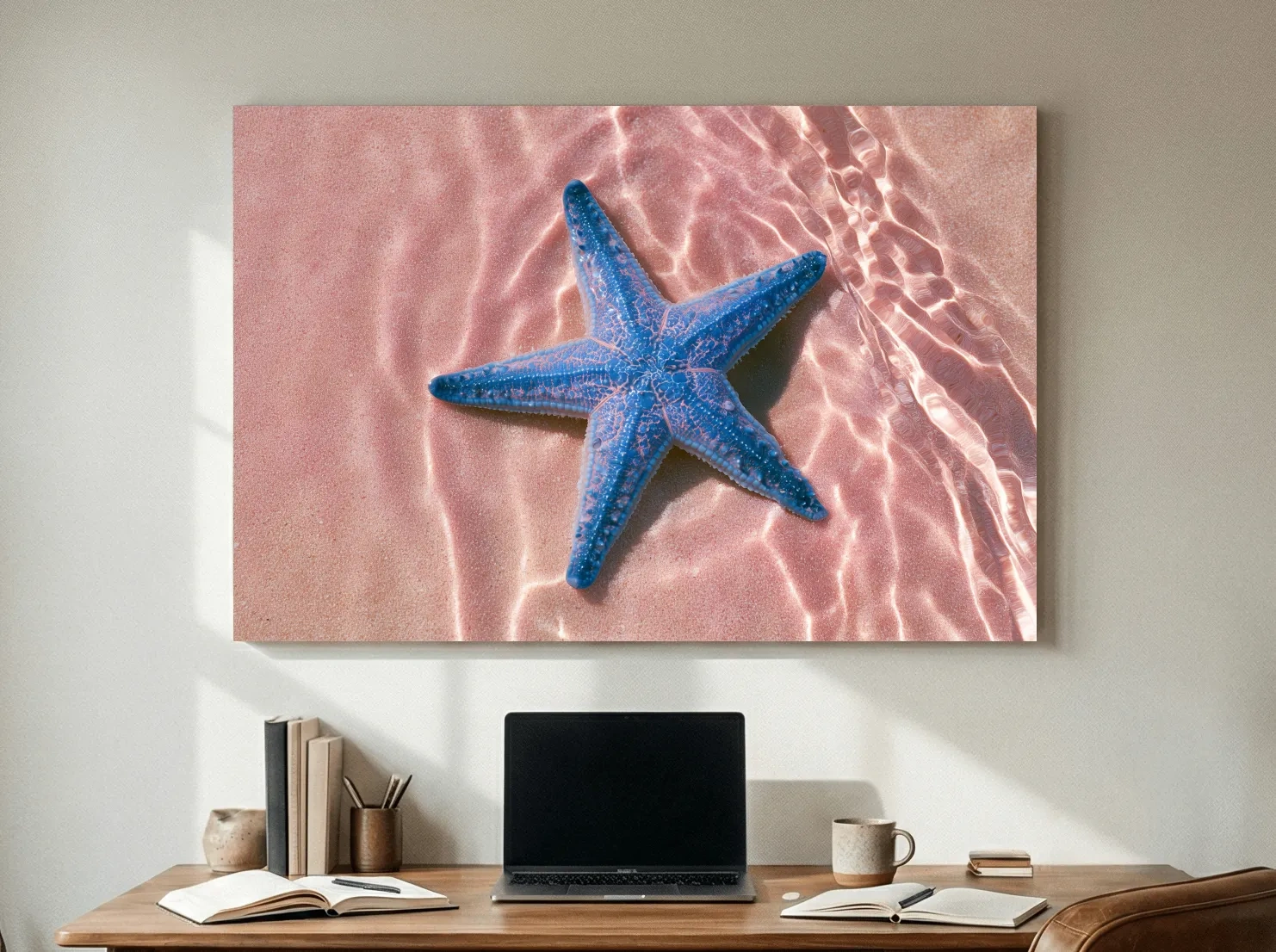 Minimalist Starfish Underwater - Photographic Marine Life Wall Art