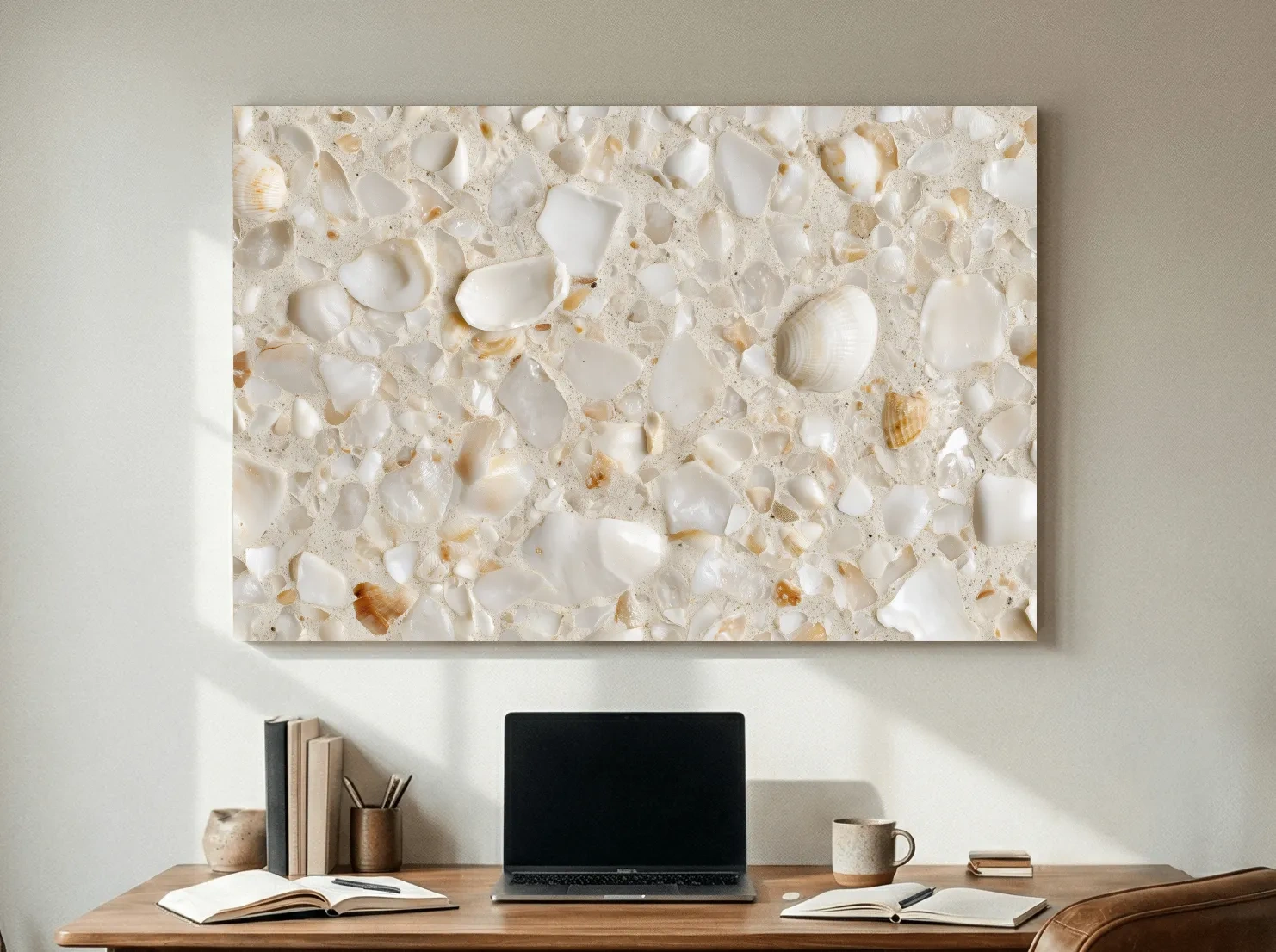 Seashell Terrazzo Pattern - Minimalist Coastal Wall Art