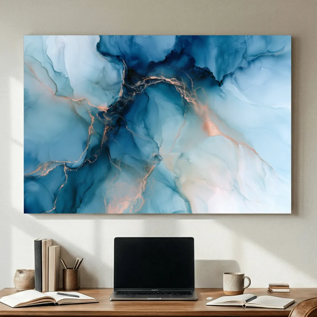 Abstract Agate Vein Design - Organic Mixed Media Wall Art