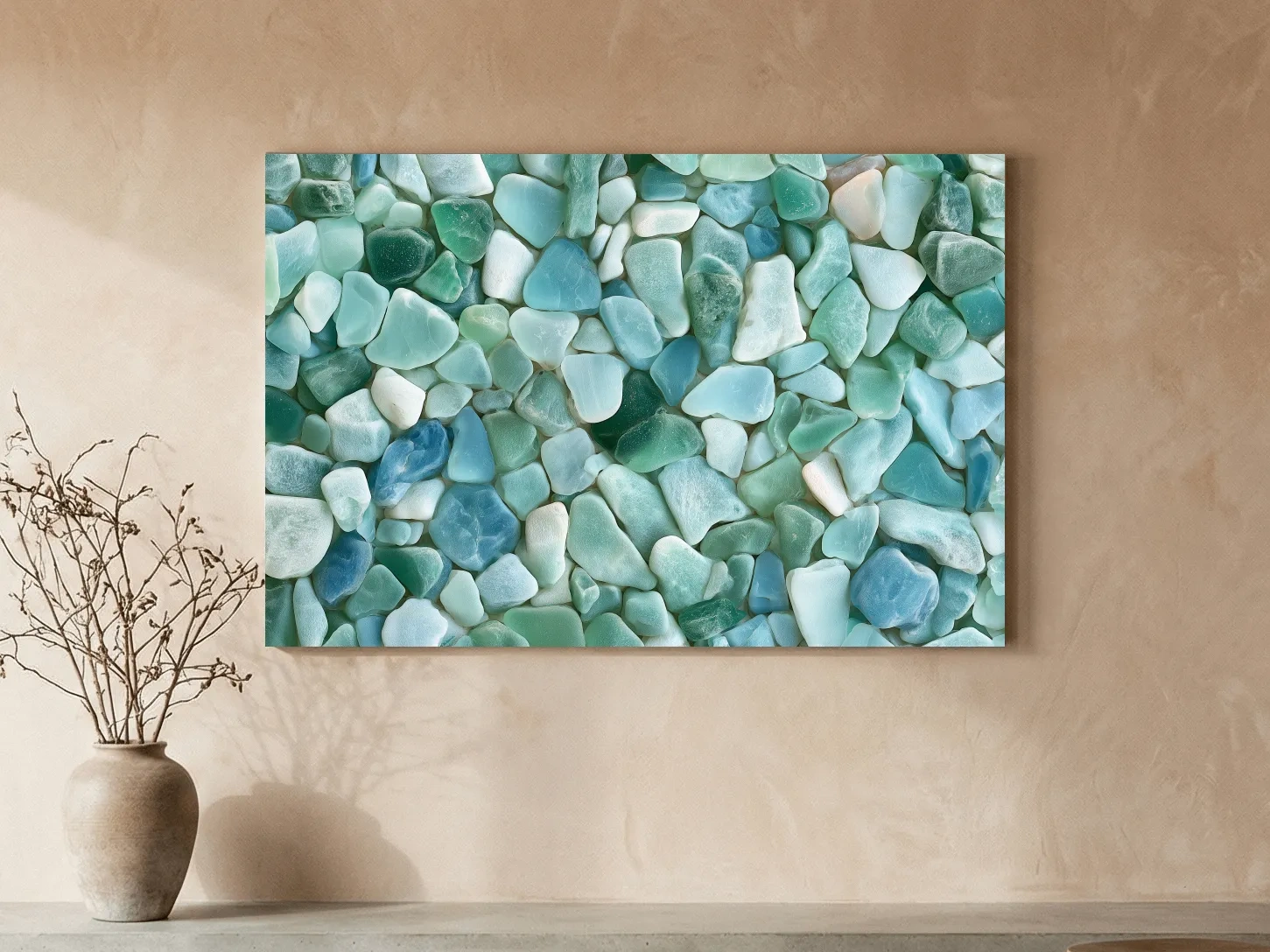 Sea Glass Mosaic Design - Frosted Coastal Wall Art