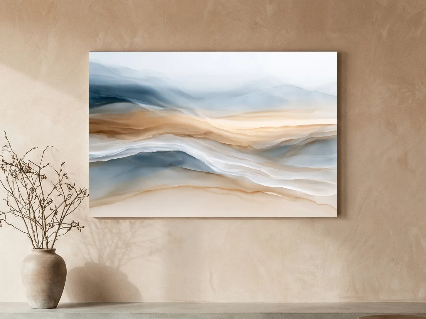 Abstract Watercolour Sandstone Strata - Minimalist Boho Wall Art