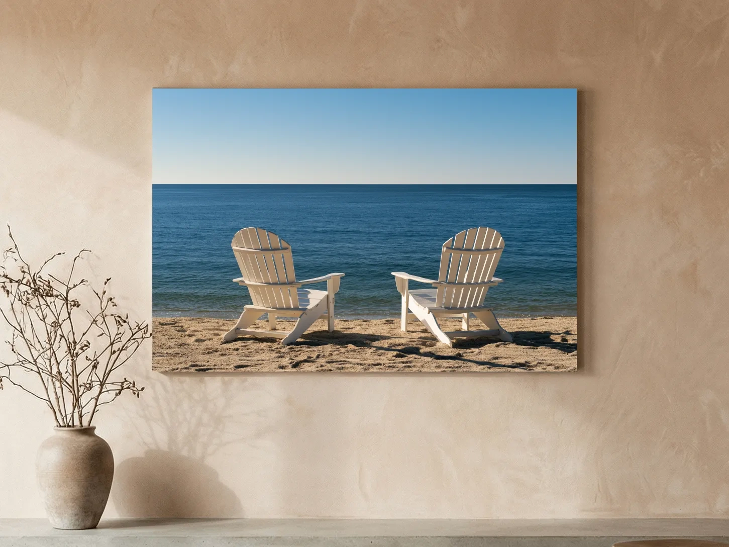 Classic Adirondack Chairs by the Ocean - Hamptons Photographic Wall Art