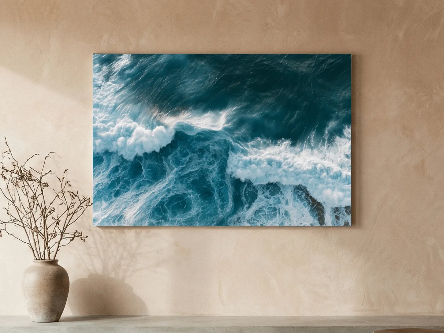 Aerial Crashing Waves - Abstract Photographic Ocean Wall Art