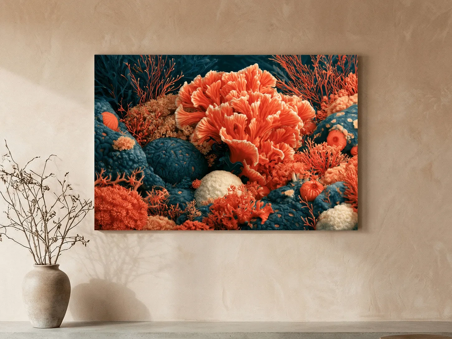Coral Reef Illustration Artwork - Marine Life Wall Art