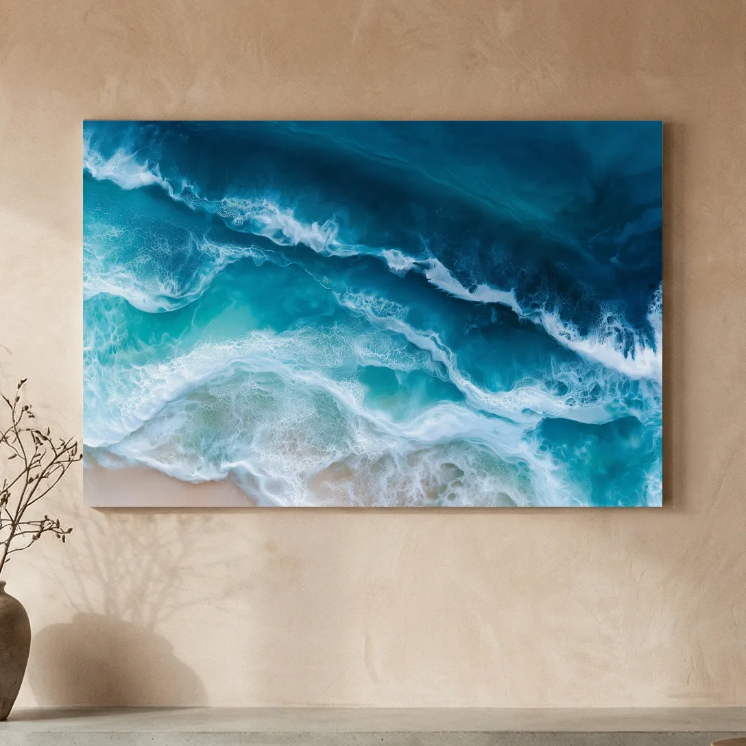 Aerial Crashing Ocean Waves - Abstract Seascape Wall Art