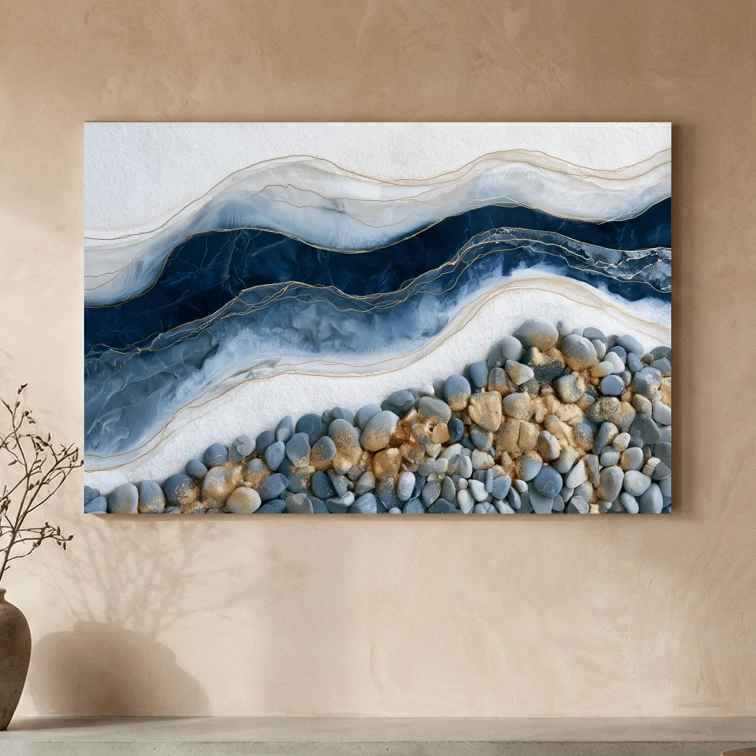 Layered Stone Strata Design - Abstract Natural Elements Wall Art