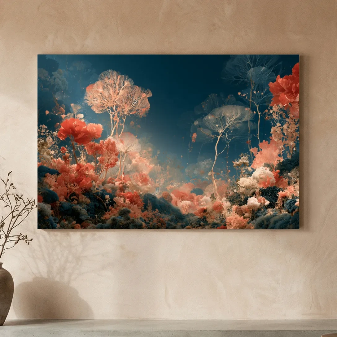 Fantasy Coral Garden Artwork - Elegant Underwater Wall Art