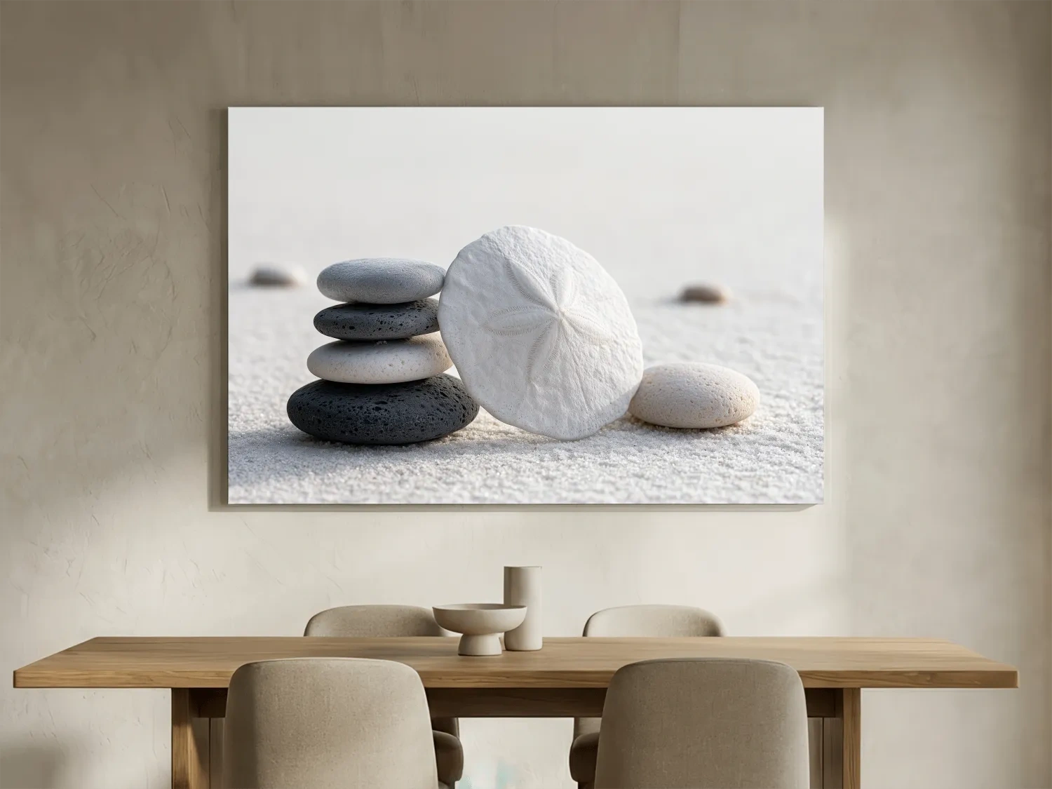 Sand Dollar Pebble Still Life - Photographic Coastal Wall Art