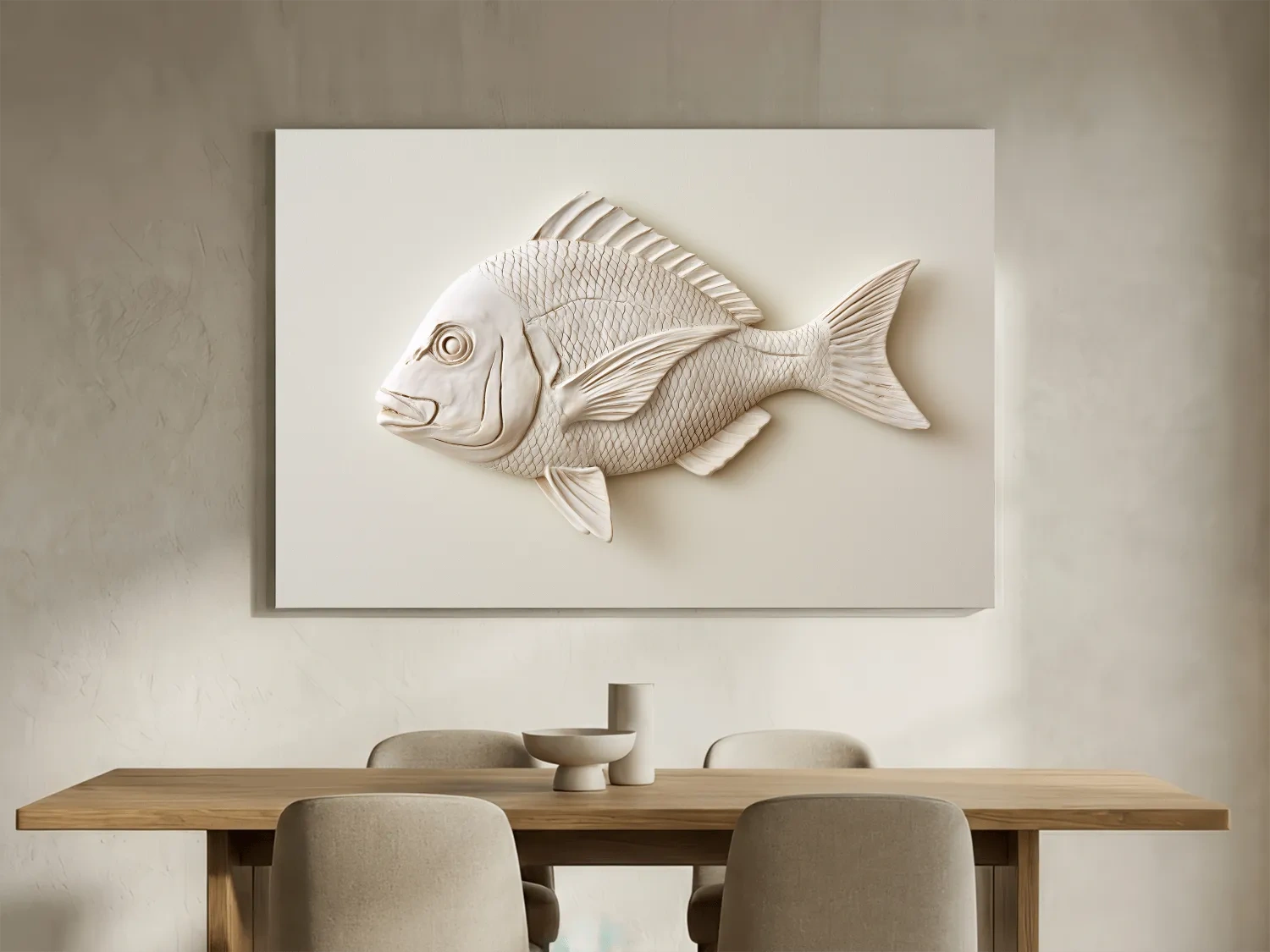 Minimalist Hamptons Fish Relief - Photographic Marine Life Wall Art