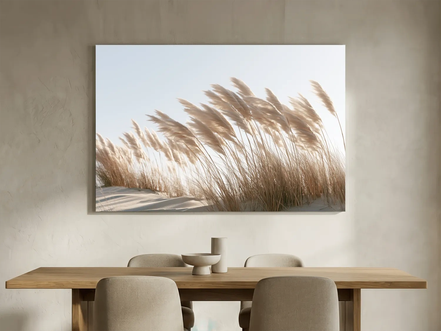 Boho Pampas Grass Dunes - High Key Photographic Wall Art