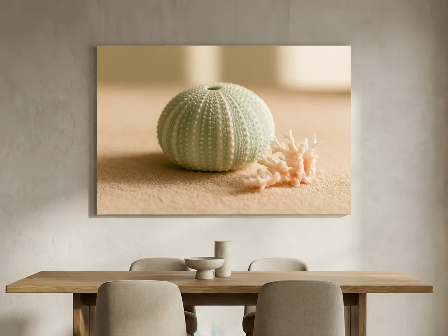Sea Urchin Shell & Coral - Coastal Photographic Wall Art