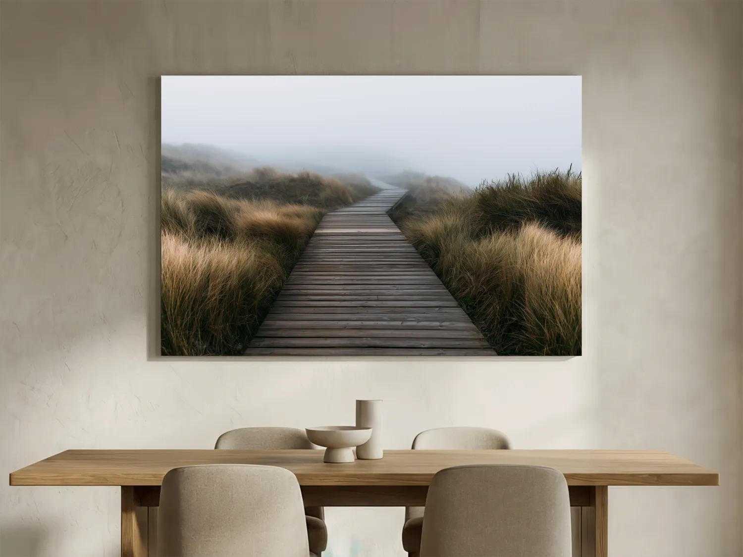 Misty Dune Boardwalk - Boho Photographic Beach Wall Art