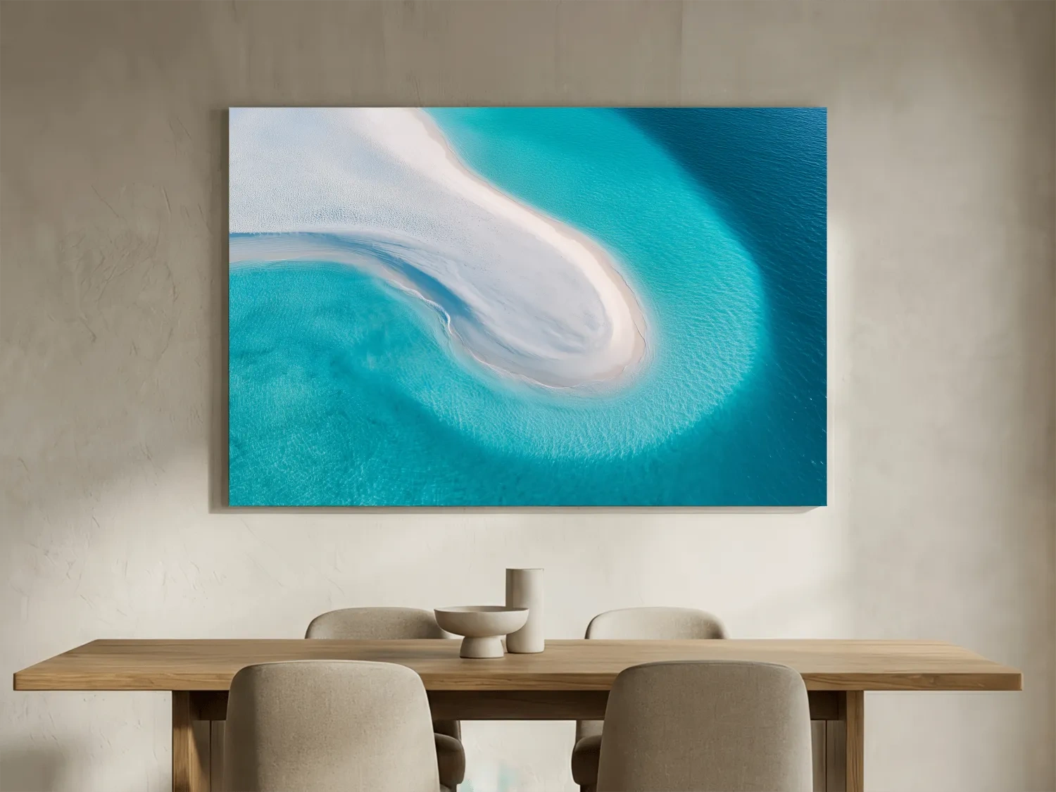 Aerial Tropical Sandbar - Abstract Photographic Ocean Wall Art
