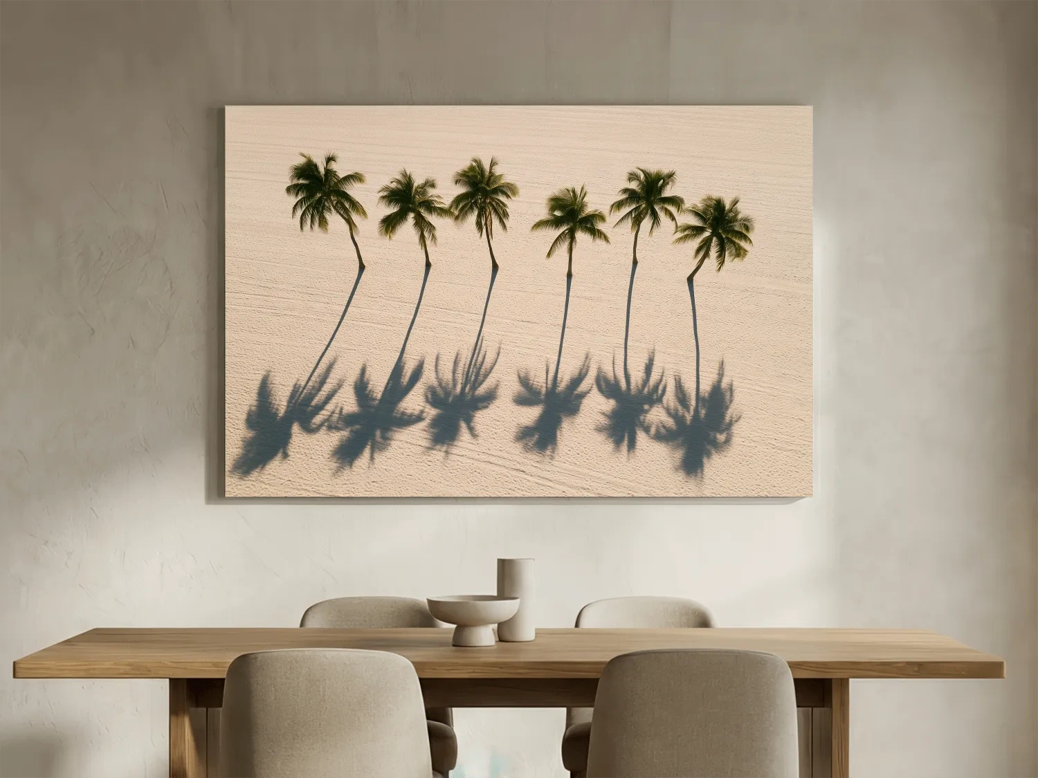 Aerial Tropical Palm Shadows - Minimalist Photographic Wall Art
